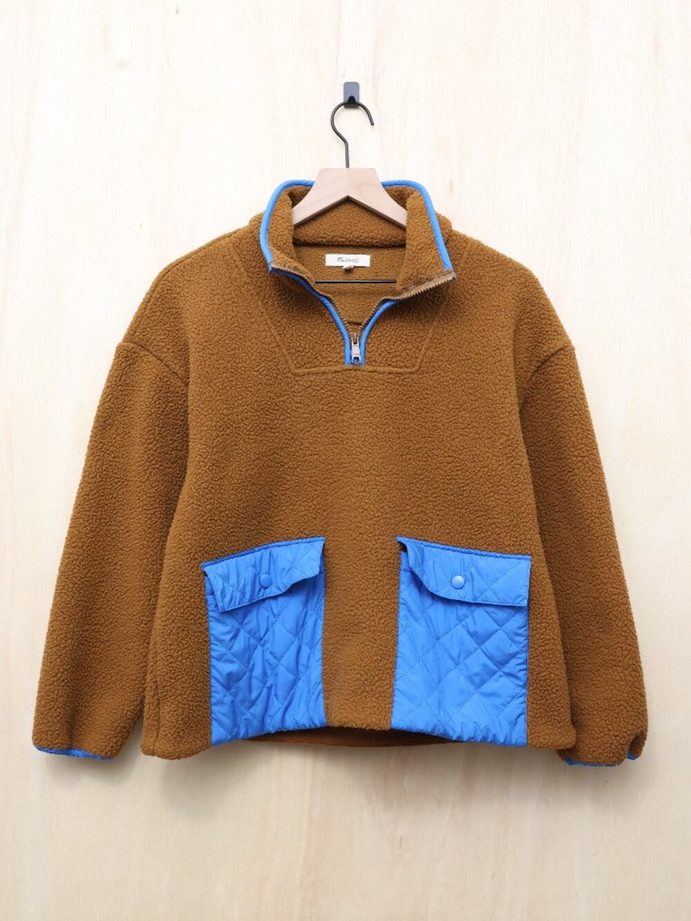 Madewell (Re)sourced Fleece‎ Quilted-Pocket Popover Jacket Dried Cedar Small - Picture 2 of 4